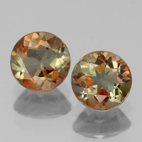 Gemas de andalucita multicolor natural de  ct, corte redondo, VS-SI
