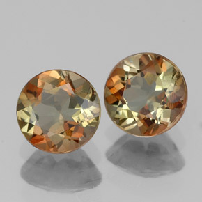 Gemas de andalucita multicolor natural de  ct, corte redondo, VS-SI