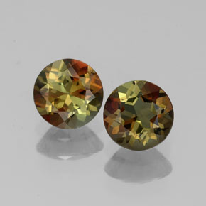 Gemas de andalucita multicolor natural de  ct, corte redondo, VS