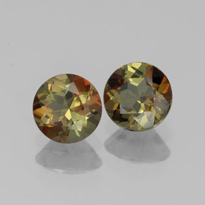 Gemas de andalucita multicolor natural de  ct, corte redondo, VS