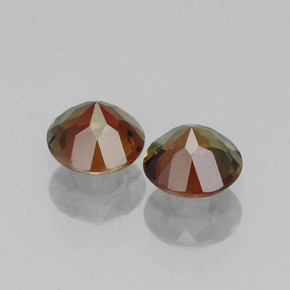 Gemas de andalucita multicolor natural de  ct, corte redondo, VS