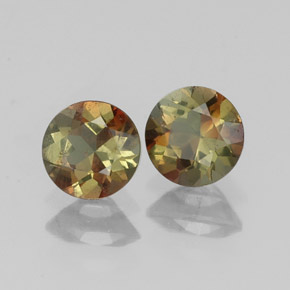 Gemas de andalucita multicolor natural de  ct, corte redondo, VS