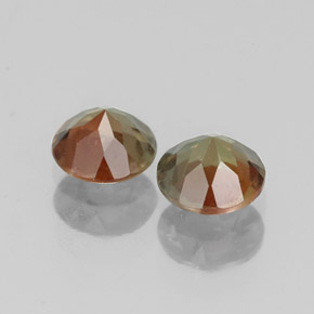 Gemas de andalucita multicolor natural de  ct, corte redondo, VS