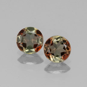Gemas de andalucita multicolor natural de  ct, corte redondo, VS