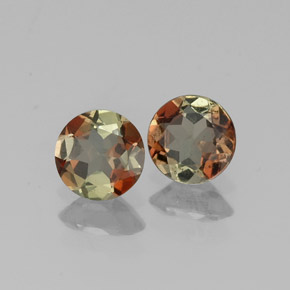 Gemas de andalucita multicolor natural de  ct, corte redondo, VS