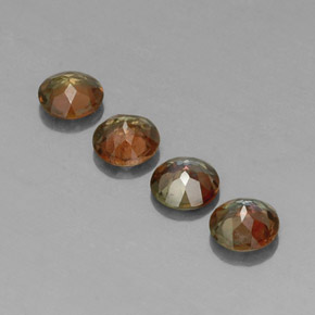 Gemas de andalucita Marrón naranja natural de  ct, Corte Redondo, VS