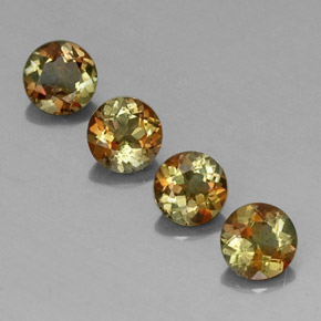 Gemas de andalucita multicolor natural de  ct, corte redondo, VS-SI
