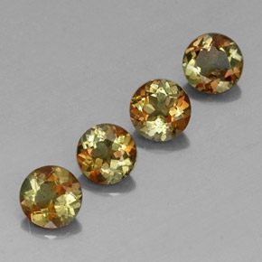 Gemas de andalucita multicolor natural de  ct, corte redondo, VS-SI