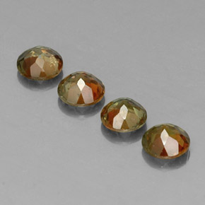 Gemas de andalucita multicolor natural de  ct, corte redondo, VS-SI