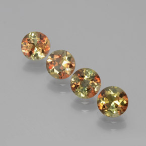 Gemas de andalucita multicolor natural de  ct, corte redondo, VS