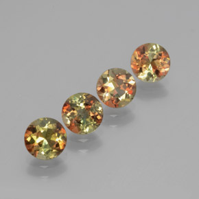 Gemas de andalucita multicolor natural de  ct, corte redondo, VS