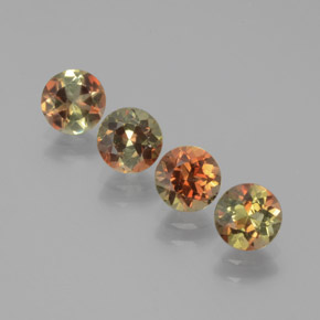 Gemas de andalucita multicolor natural de  ct, corte redondo, VS