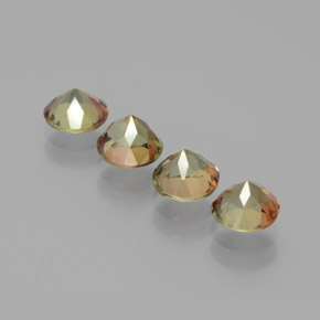 Gemas de andalucita multicolor natural de  ct, corte redondo, VS