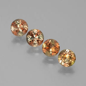 Gemas de andalucita multicolor natural de  ct, corte redondo, VS