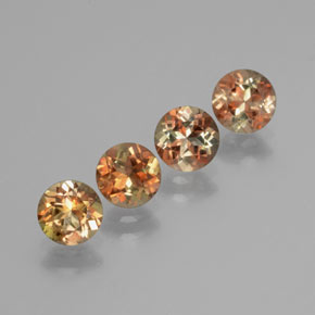 Gemas de andalucita multicolor natural de  ct, corte redondo, VS