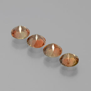 Gemas de andalucita multicolor natural de  ct, corte redondo, VS