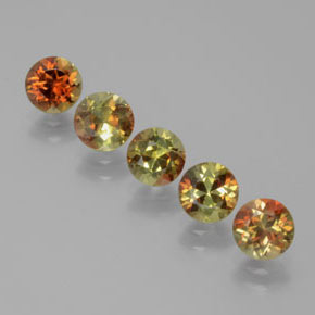Gemas de andalucita multicolor natural de  ct, corte redondo, VS