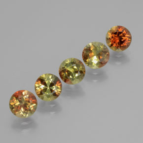 Gemas de andalucita multicolor natural de  ct, corte redondo, VS