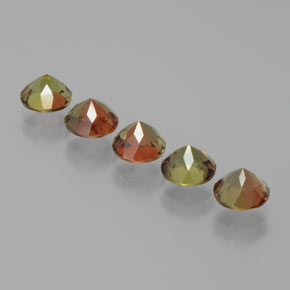 Gemas de andalucita multicolor natural de  ct, corte redondo, VS