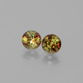 Gemas de andalucita multicolor natural de  ct, corte redondo, VS