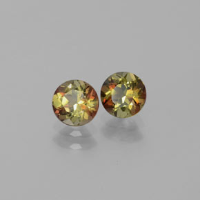 Gemas de andalucita multicolor natural de  ct, corte redondo, VS
