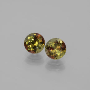 Gemas de andalucita multicolor natural de  ct, corte redondo, VS