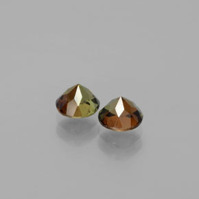 Gemas de andalucita multicolor natural de  ct, corte redondo, VS