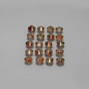 Gemas de andalucita multicolor natural de  ct, corte redondo, VS