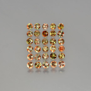 Gemas de andalucita multicolor natural de  ct, corte redondo, VS