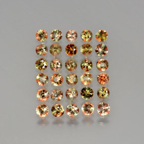 Gemas de andalucita multicolor natural de  ct, corte redondo, VS