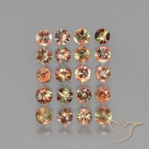 Gemas de andalucita Multicolor natural de 3.94 ct, Redondo, VS