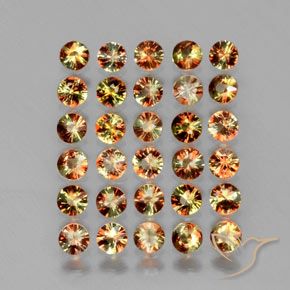Gemas de andalucita multicolor natural de 3,40 ct, corte redondo, VS