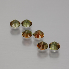 Gemas de andalucita multicolor natural de  ct, corte redondo, VS