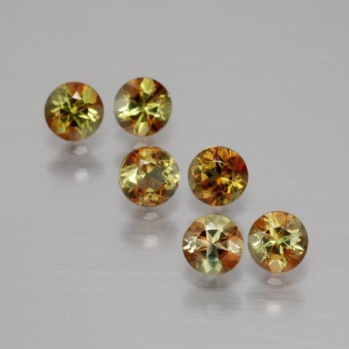Gemas de andalucita Multicolor natural de 1.20 ct, Corte Redondo, VS