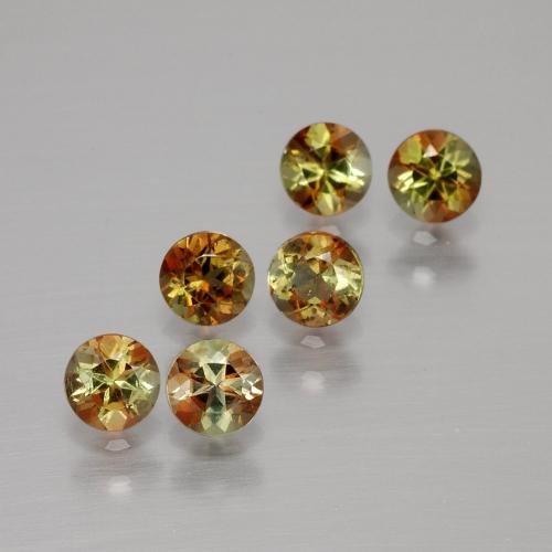 Gemas de andalucita Multicolor natural de 1.20 ct, Corte Redondo, VS
