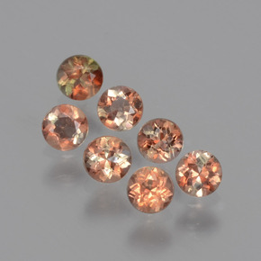 Gemas de andalucita multicolor natural de  ct, corte redondo, VS