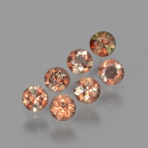 Gemas de andalucita multicolor natural de  ct, corte redondo, VS