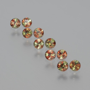 Gemas de andalucita multicolor natural de  ct, corte redondo, VS