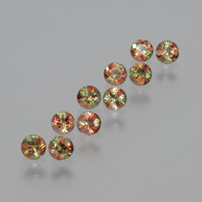 Gemas de andalucita multicolor natural de  ct, corte redondo, VS
