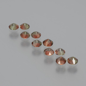 Gemas de andalucita multicolor natural de  ct, corte redondo, VS