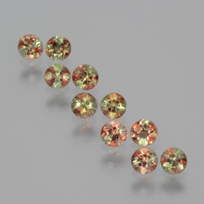 Gemas de andalucita multicolor natural de  ct, corte redondo, VS
