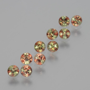 Gemas de andalucita multicolor natural de  ct, corte redondo, VS