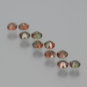 Gemas de andalucita multicolor natural de  ct, corte redondo, VS