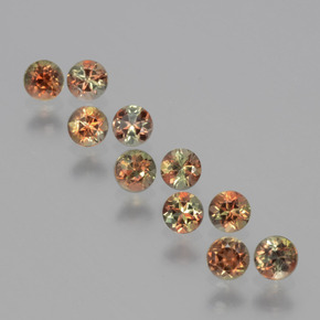 Gemas de andalucita multicolor natural de  ct, corte redondo, VS