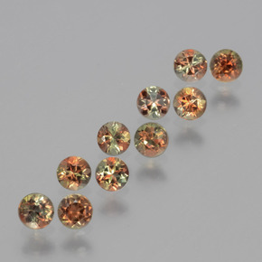 Gemas de andalucita multicolor natural de  ct, corte redondo, VS