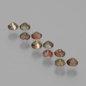 Gemas de andalucita multicolor natural de  ct, corte redondo, VS