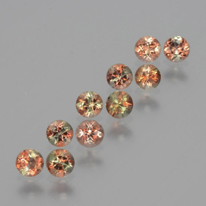 Gemas de andalucita multicolor natural de  ct, corte redondo, VS
