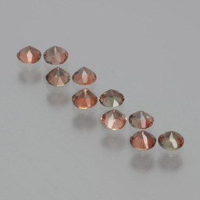 Gemas de andalucita multicolor natural de  ct, corte redondo, VS