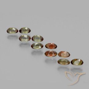 Gemas de andalucita Multicolor natural de 2.84 ct, Ovalada, VS