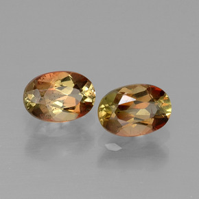 Gemas de andalucita multicolor natural de  ct, corte óvalo, VS